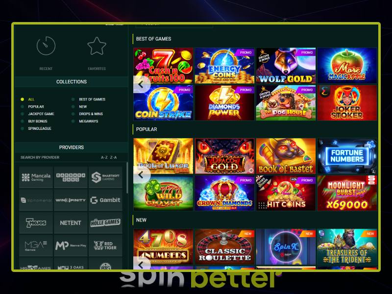 Spinbetter Online Καζίνο - Καλύτερα slots και ζωντανά παιχνίδια αντιπάλων