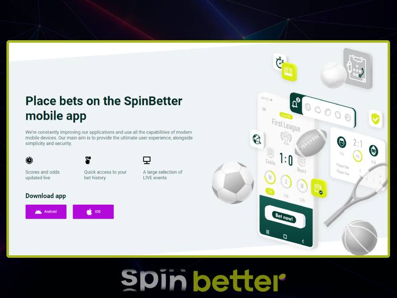 SpinBetter mobil tətbiqini endirin