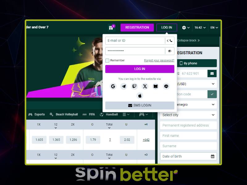 Spinbetter giriş - Spinbetter-də oynamaq üçün qeydiyyatdan keçin