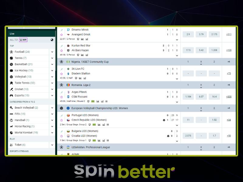 Spinbetter'da spor bahisleri nasıl yapılır