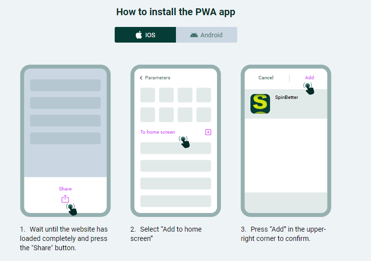 как да инсталирате приложението Spinbetter за iOS